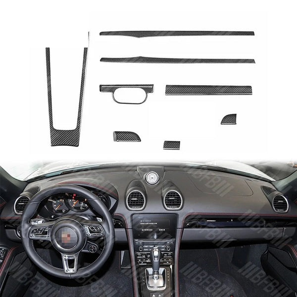 Kit de molduras interiores (9 piezas) de carbono seco Porsche 718 Cayman / Boxster 718