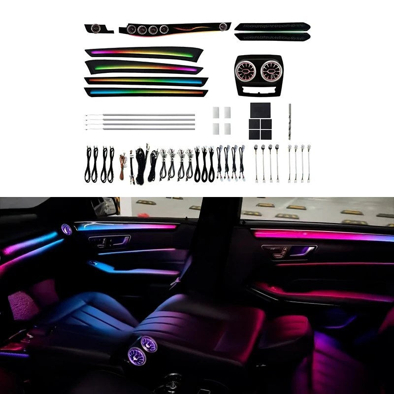Embellecedor de iluminación ambiental de fibra de carbono Mercedes-Benz Clase E W212 2010-2015