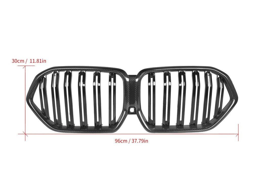 Rejilla delantera doble lama de fibra de carbono BMW X6 G06 F96 (X6 M) 2020+