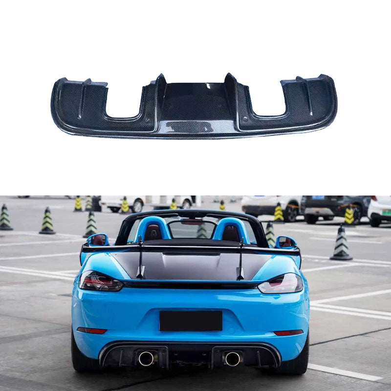 Difusor trasero carbono Porsche 718