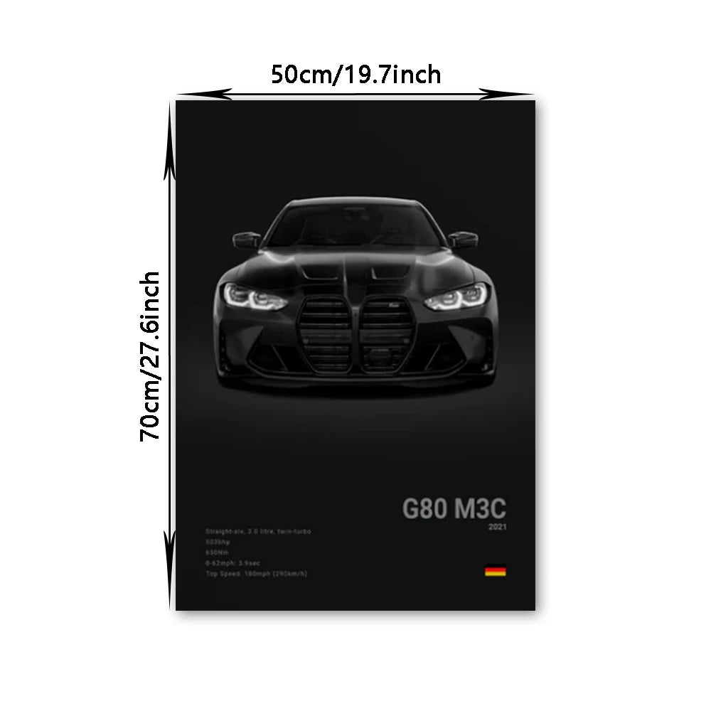 Póster Canvas BMW Coches Clásicos G80 M3 E30 M3 Z8 - Sin Marco 20x30 30x40 40x60 50x70cm