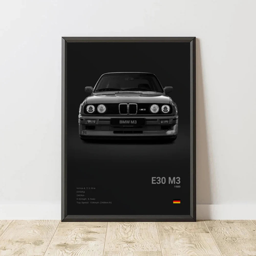 Póster Canvas BMW Coches Clásicos G80 M3 E30 M3 Z8 - Sin Marco 20x30 30x40 40x60 50x70cm