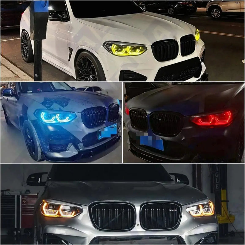 Módulos LED Angel Eye BMW X3 G01 X4 G02 2018-2021 - Amarillo Azul Rojo DRL