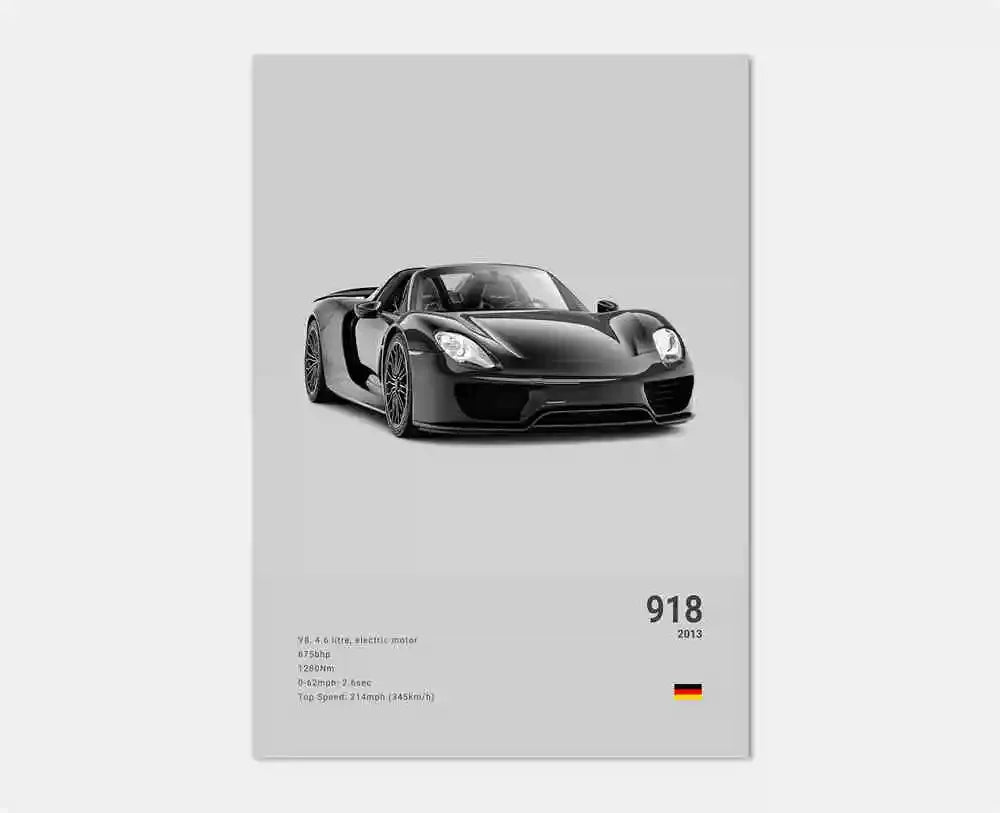 Póster Porsche 911 GT3 RS Turbo - Impresión Canvas HD para Garaje