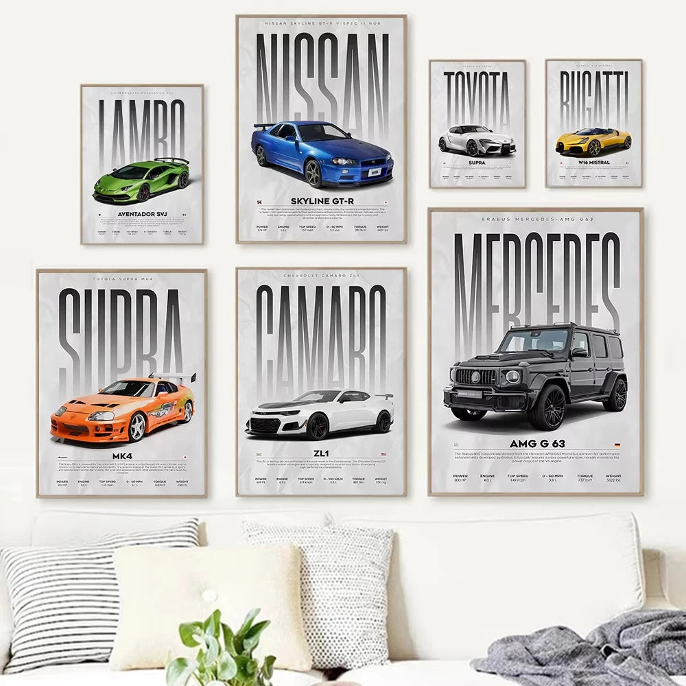 Póster W16 750S - Impresión Canvas Deportivo de Lujo Moderno