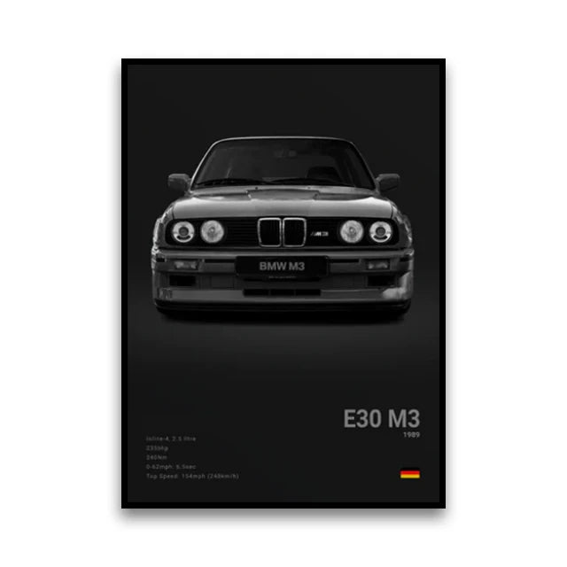 Póster Canvas BMW Coches Clásicos G80 M3 E30 M3 Z8 - Sin Marco 20x30 30x40 40x60 50x70cm