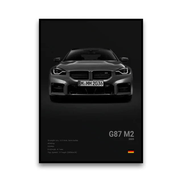 Póster Canvas BMW Coches Clásicos G80 M3 E30 M3 Z8 - Sin Marco 20x30 30x40 40x60 50x70cm