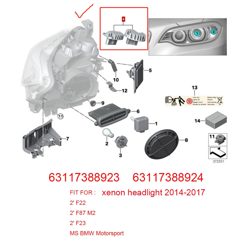 Módulos DRL LED BMW F22 F23 F87 M2 228i 230i M235i 2014-2017 - Amarillo Azul Rojo CSL