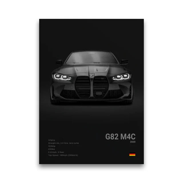 Póster Canvas BMW Coches Clásicos G80 M3 E30 M3 Z8 - Sin Marco 20x30 30x40 40x60 50x70cm