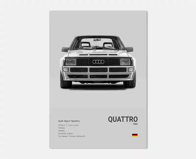 Póster Coches Alemanes RS3 R8 GTR - Impresión Canvas para Decoración