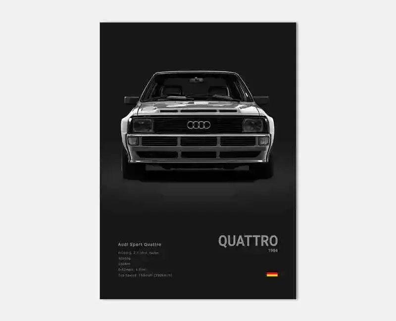 Póster Coches Alemanes RS3 R8 GTR - Impresión Canvas para Decoración
