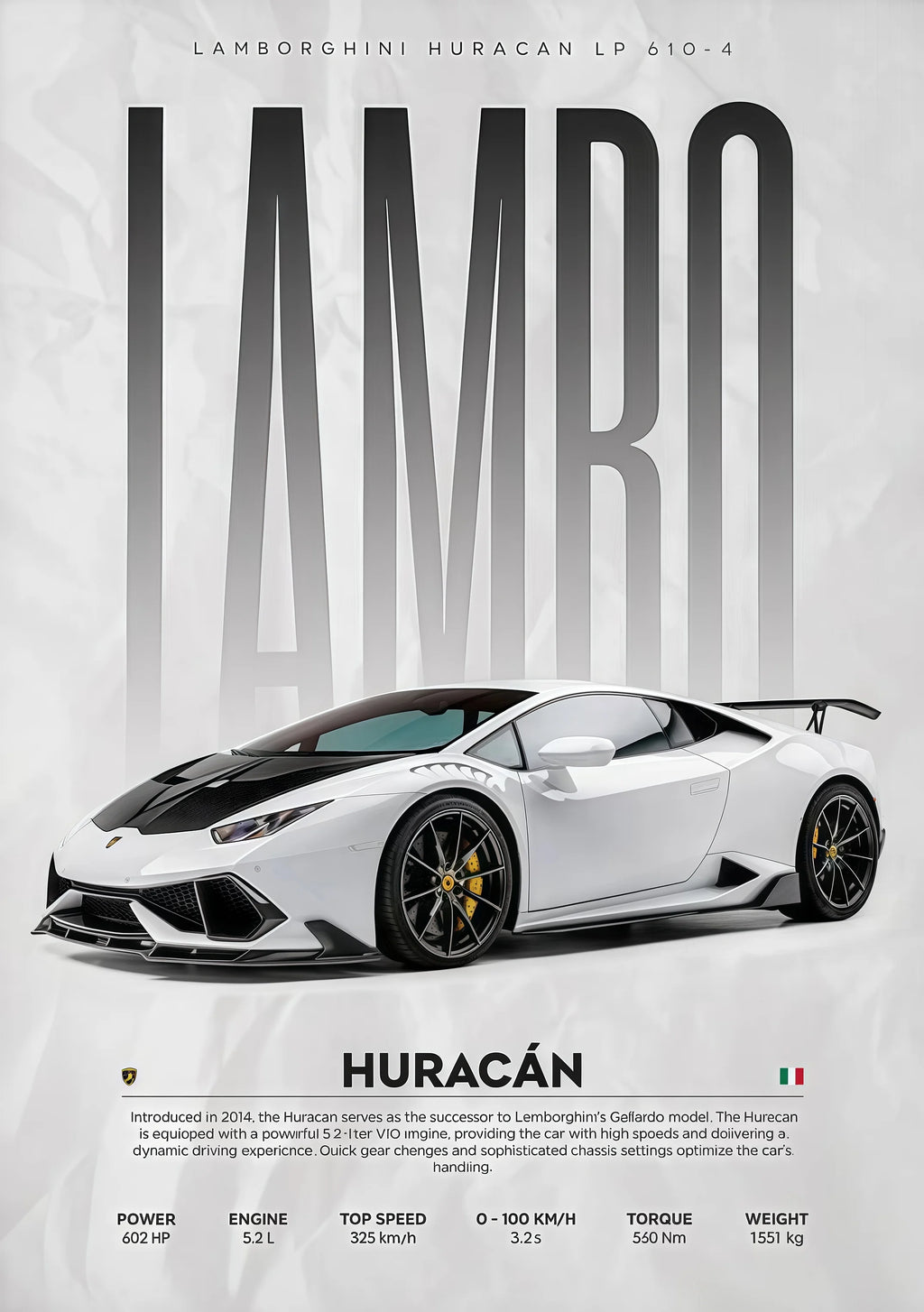 Póster W16 750S - Impresión Canvas Deportivo de Lujo Moderno