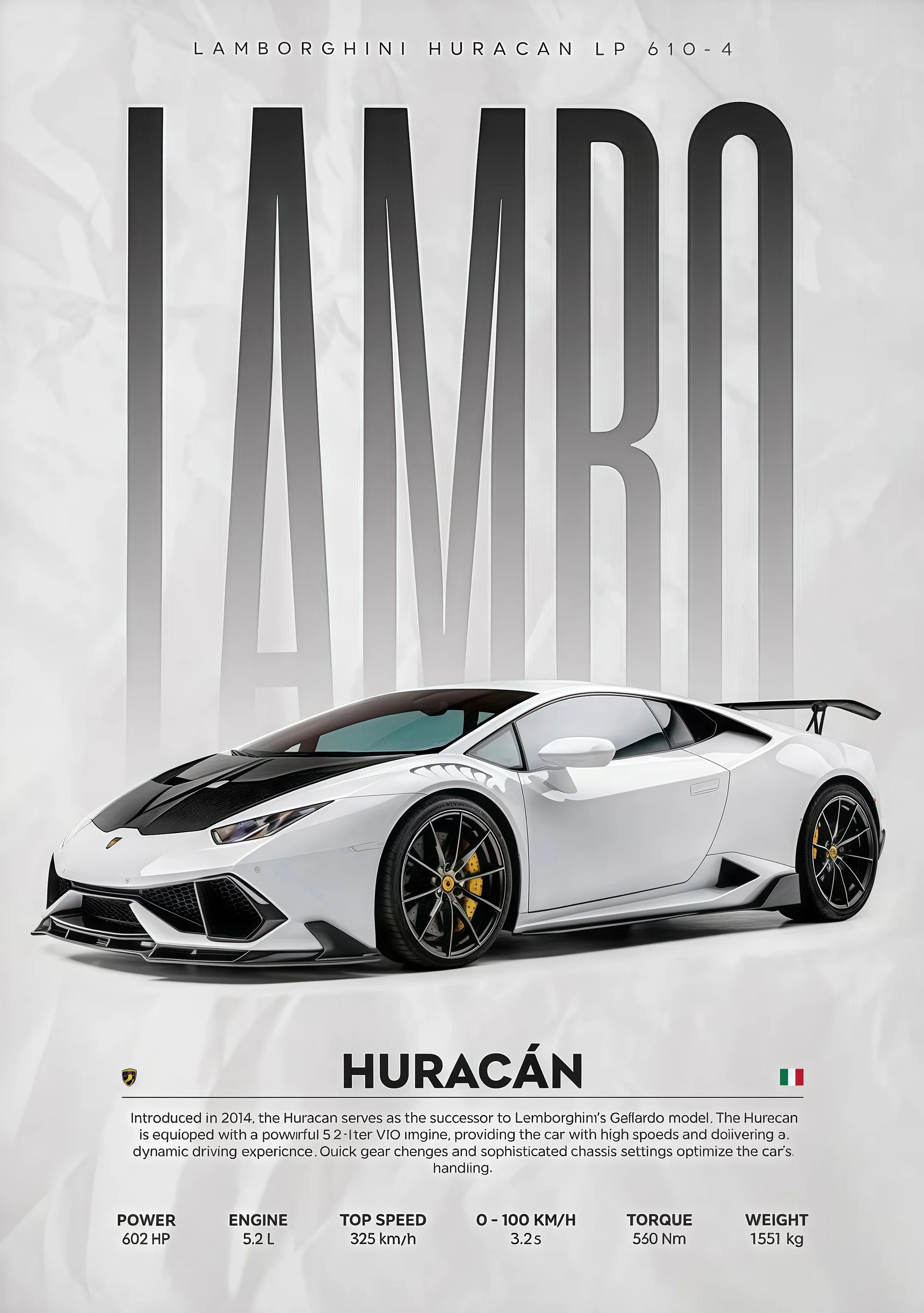 Póster W16 750S - Impresión Canvas Deportivo de Lujo Moderno