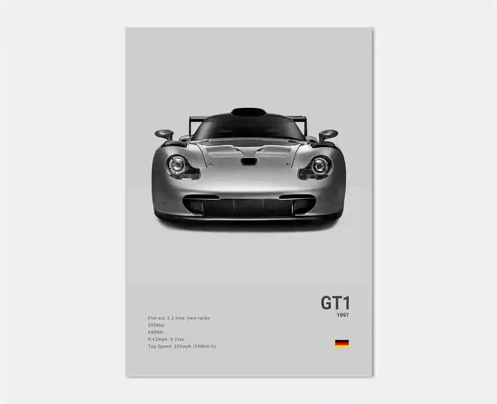 Póster Porsche 911 GT3 RS Turbo - Impresión Canvas HD para Garaje