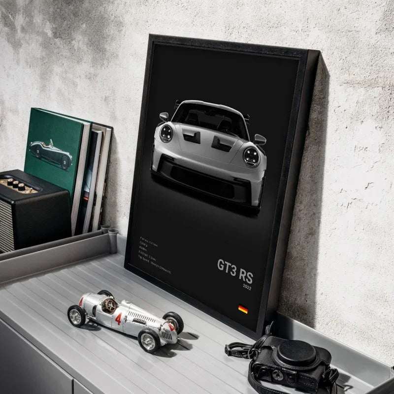 Póster Porsche 911 GT3 RS Turbo - Impresión Canvas HD para Garaje
