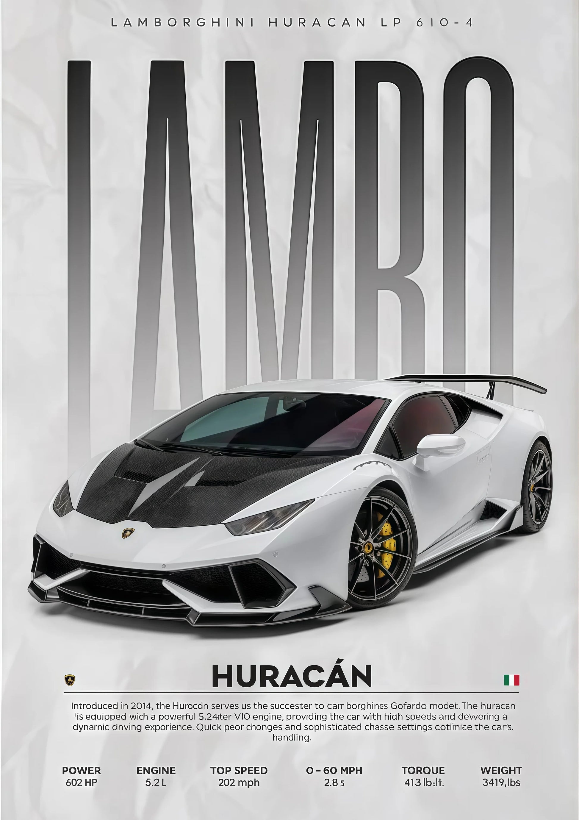 Póster W16 750S - Impresión Canvas Deportivo de Lujo Moderno