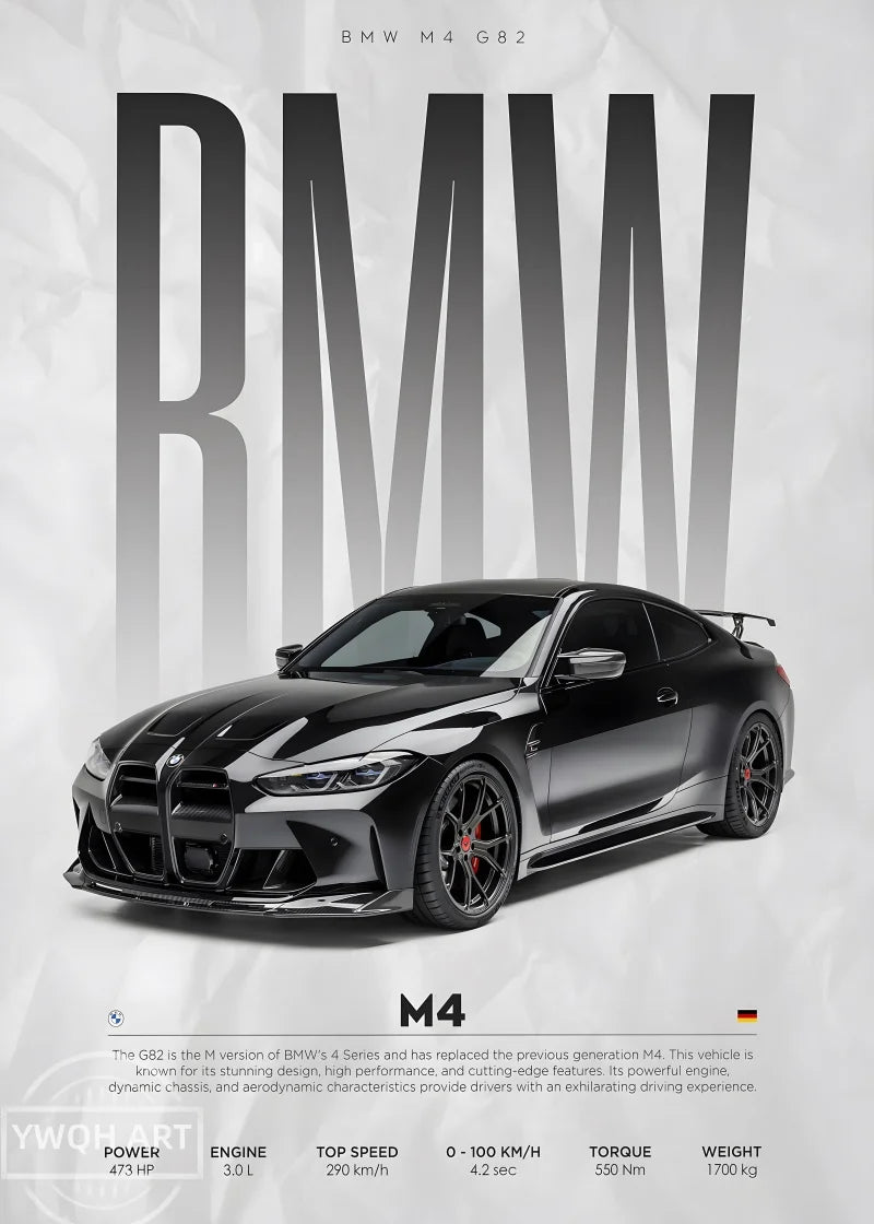 Póster de Coches Famosos - Cuadro Mural Moderno en Lienzo - Arte de Pared para Decoración de Salón
