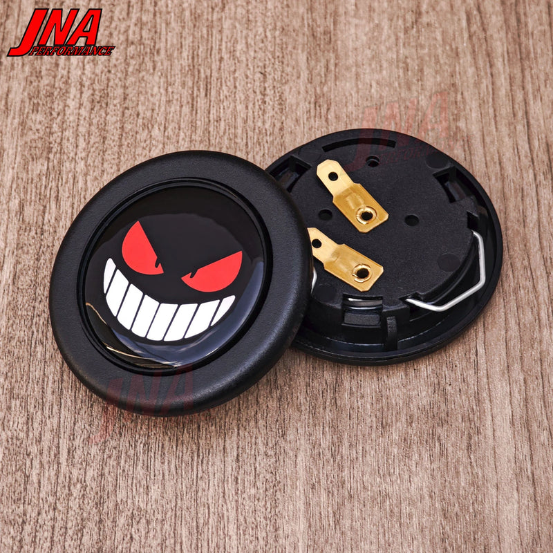 Botón de Claxon Deportivo Devil Demon para Volante JDM | Universal Racing Horn Button PC-HB01