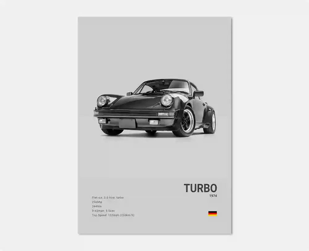 Póster Porsche 911 GT3 RS Turbo - Impresión Canvas HD para Garaje