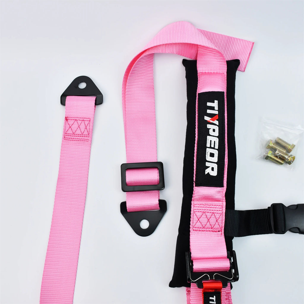 Cinturón de Seguridad Racing (NO FIA) TIYPEOR Rosa - Sistema Liberación Rápida 2 Pulgadas