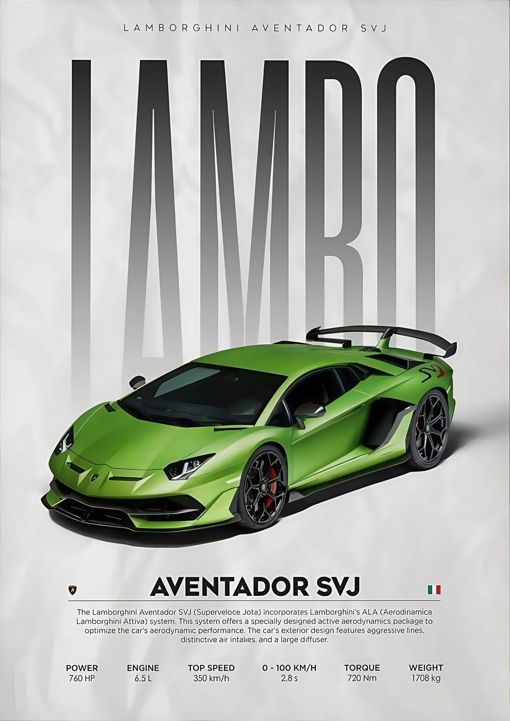 Póster W16 750S - Impresión Canvas Deportivo de Lujo Moderno
