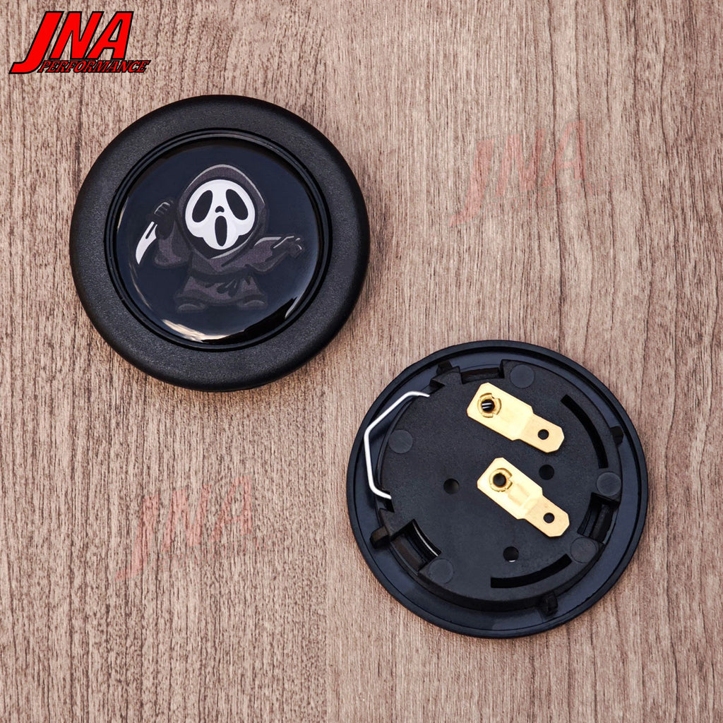 Botón de Claxon Deportivo Devil Demon para Volante JDM | Universal Racing Horn Button PC-HB01