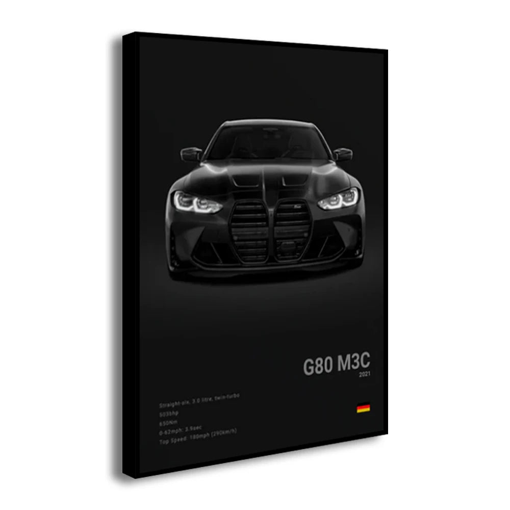 Póster Canvas BMW Coches Clásicos G80 M3 E30 M3 Z8 - Sin Marco 20x30 30x40 40x60 50x70cm