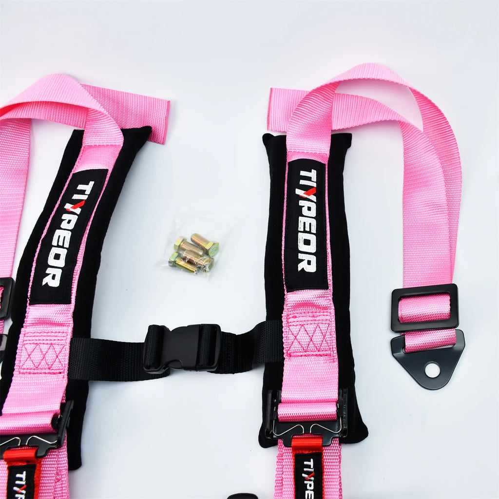 Cinturón de Seguridad Racing (NO FIA) TIYPEOR Rosa - Sistema Liberación Rápida 2 Pulgadas