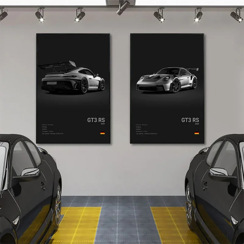 Póster Porsche 911 GT3 RS Turbo - Impresión Canvas HD para Garaje