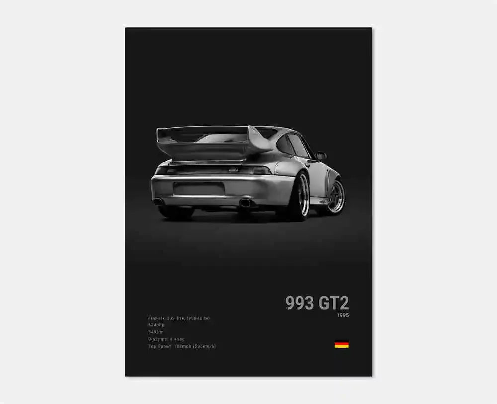 Póster Porsche 911 GT3 RS Turbo - Impresión Canvas HD para Garaje