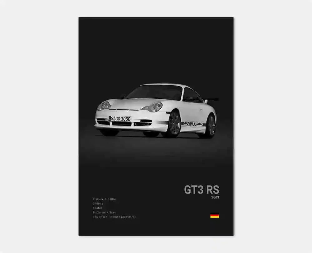Póster Porsche 911 GT3 RS Turbo - Impresión Canvas HD para Garaje