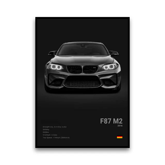 Póster Canvas BMW Coches Clásicos G80 M3 E30 M3 Z8 - Sin Marco 20x30 30x40 40x60 50x70cm