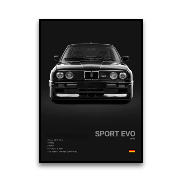 Póster Canvas BMW Coches Clásicos G80 M3 E30 M3 Z8 - Sin Marco 20x30 30x40 40x60 50x70cm