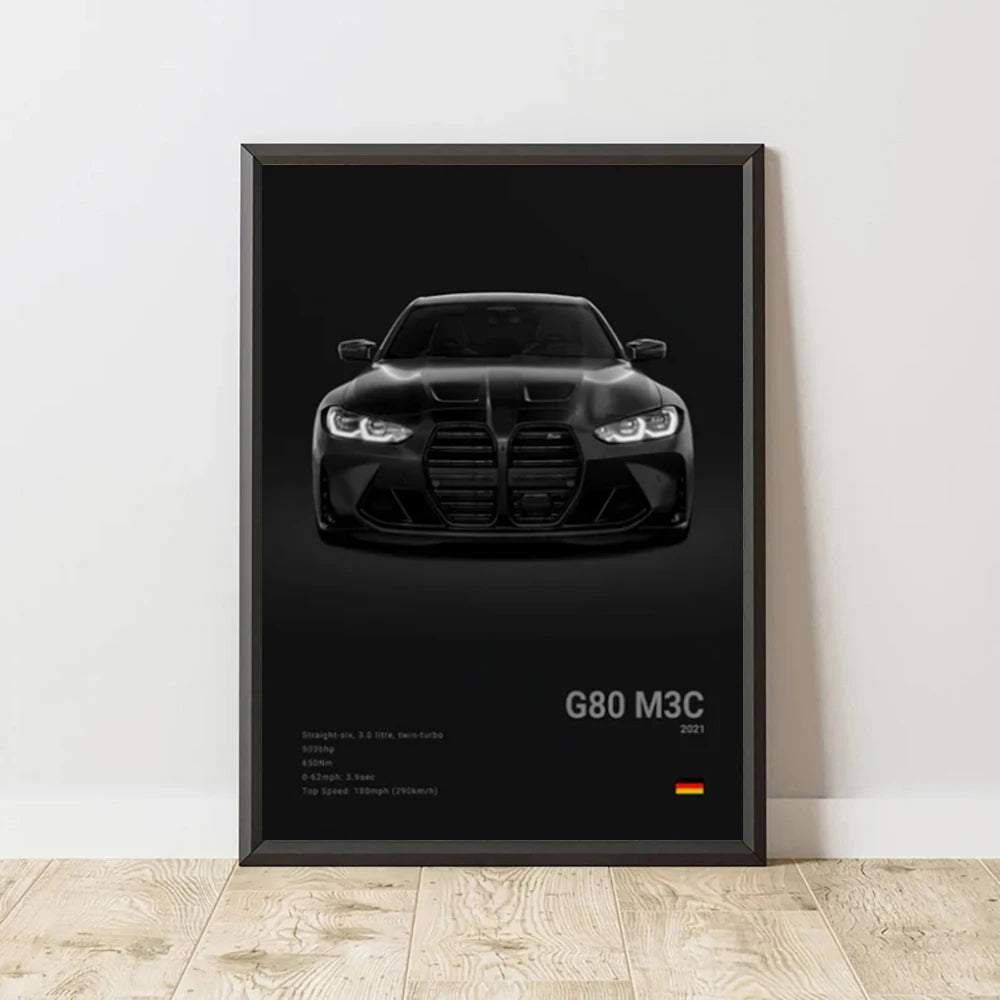 Póster Canvas BMW Coches Clásicos G80 M3 E30 M3 Z8 - Sin Marco 20x30 30x40 40x60 50x70cm