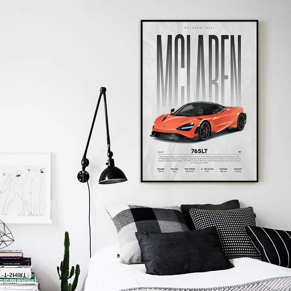 Póster W16 750S - Impresión Canvas Deportivo de Lujo Moderno