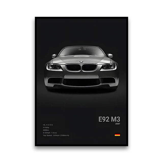 Póster Canvas BMW Coches Clásicos G80 M3 E30 M3 Z8 - Sin Marco 20x30 30x40 40x60 50x70cm