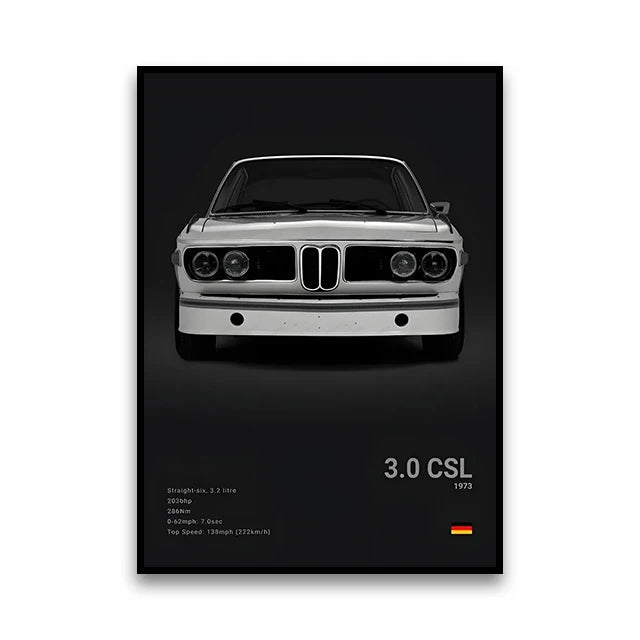 Póster Canvas BMW Coches Clásicos G80 M3 E30 M3 Z8 - Sin Marco 20x30 30x40 40x60 50x70cm