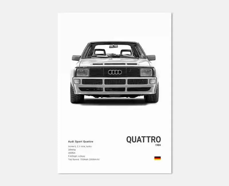 Póster Coches Alemanes RS3 R8 GTR - Impresión Canvas para Decoración