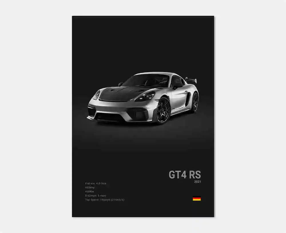 Póster Porsche 911 GT3 RS Turbo - Impresión Canvas HD para Garaje