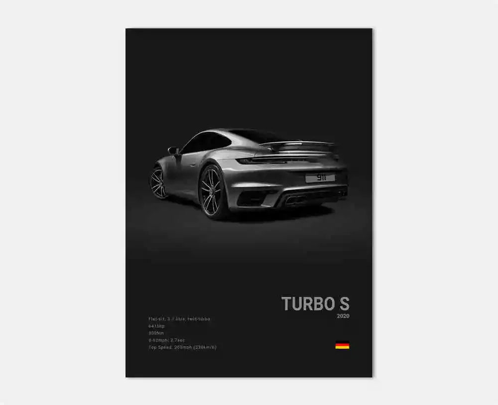 Póster Porsche 911 GT3 RS Turbo - Impresión Canvas HD para Garaje