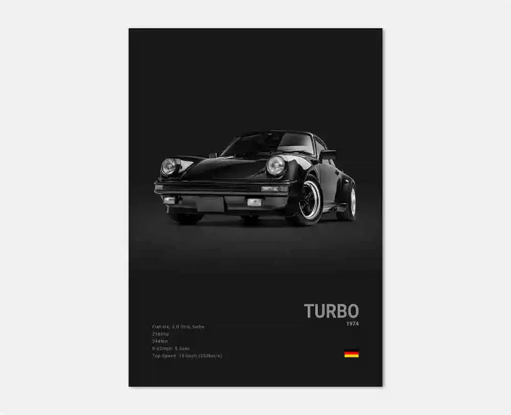 Póster Porsche 911 GT3 RS Turbo - Impresión Canvas HD para Garaje
