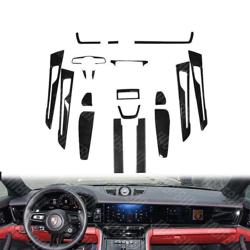 Kit de molduras interiores (19 piezas) de carbono seco Porsche Panamera 2025