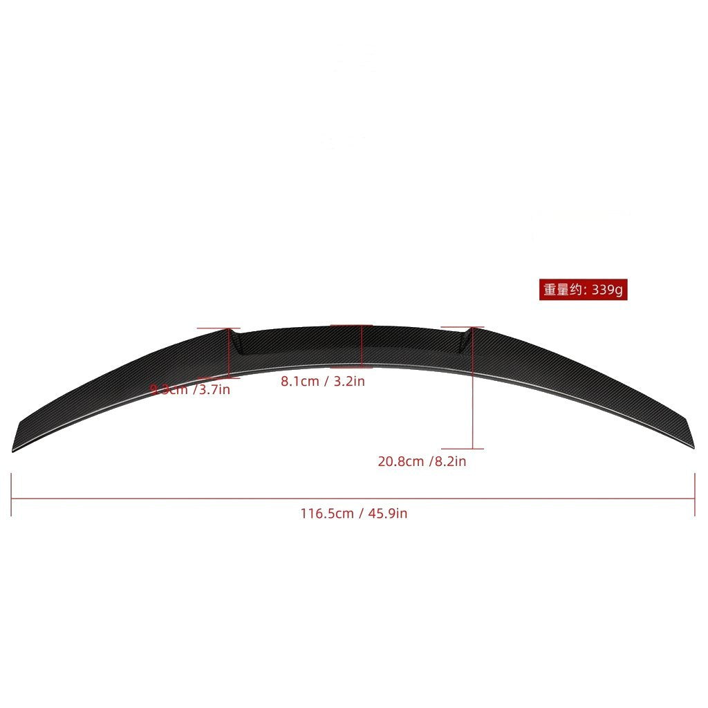 Alerón trasero estilo M4 de fibra de carbono Audi A3 / S3 / RS3 8V 2013-2020