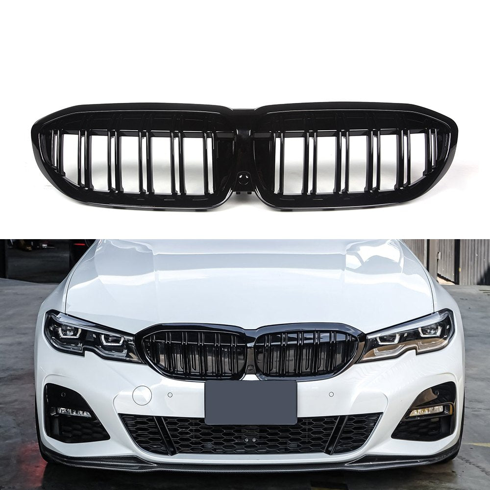 Rejilla delantera doble lama negro brillante (ABS) BMW Serie 3 G20 2019-2023