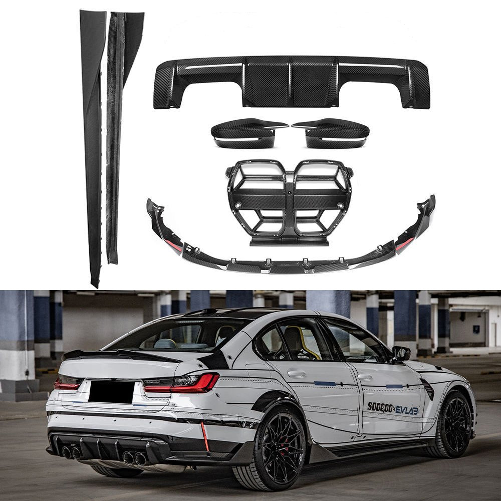 Kit de carrocería estilo MP de fibra de carbono BMW Serie 3 G80 (M3)