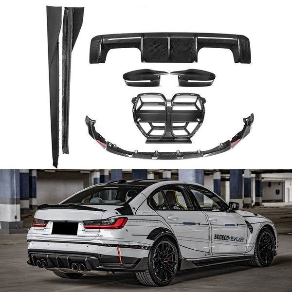 Kit de carrocería estilo MP de fibra de carbono BMW Serie 3 G80 (M3)