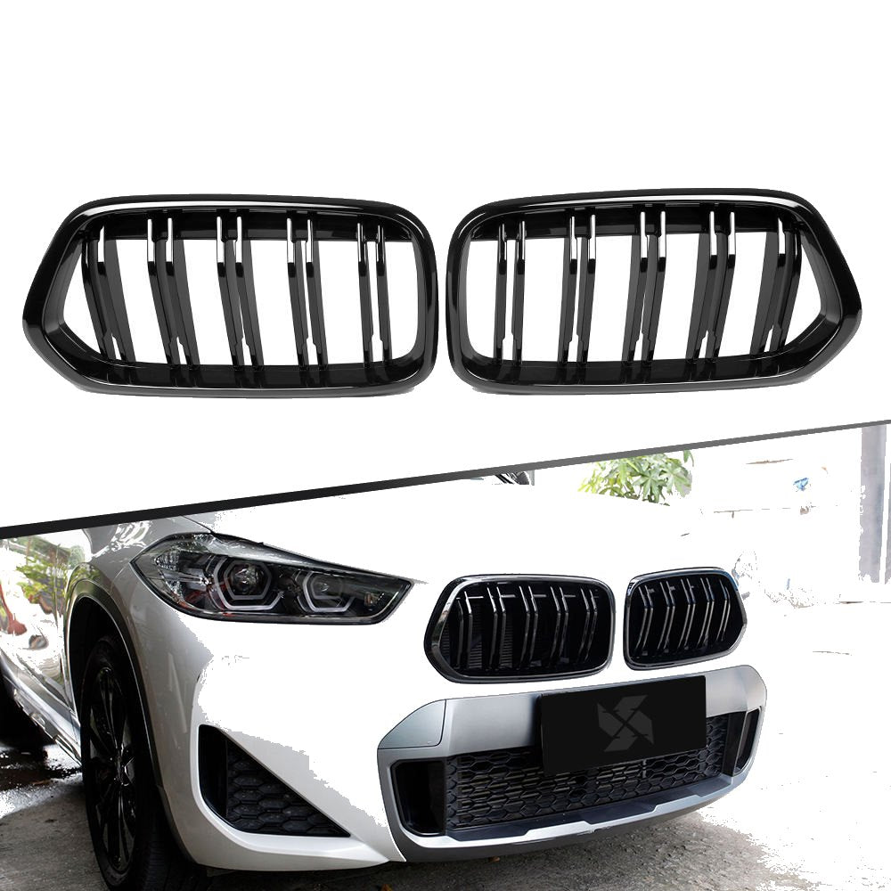 Rejilla delantera M doble lama negro brillante (ABS) BMW X2 F39 2020-2026