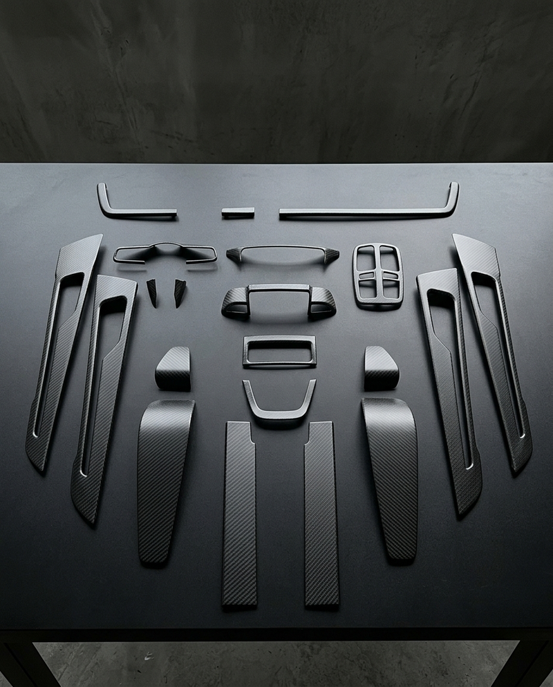 Kit Interior Carbono Mate Porsche Panamera 2025 — 19 piezas