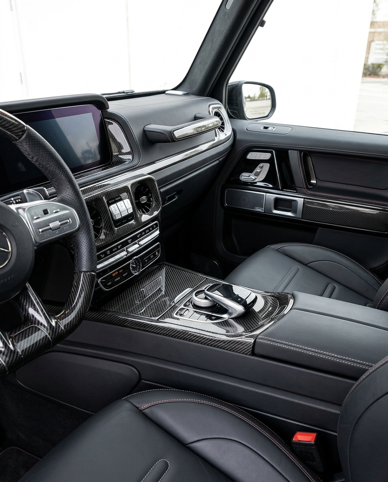 Kit Interior Fibra de Carbono Mercedes Clase G W463 / W464 — 8 piezas