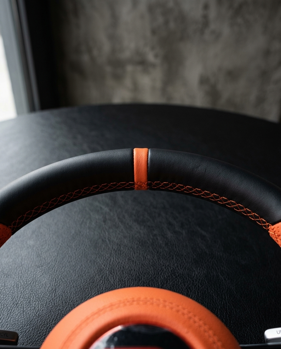 Volante Mercedes-Brabus en cuero negro y Alcantara naranja — BlackLine (otra vista)